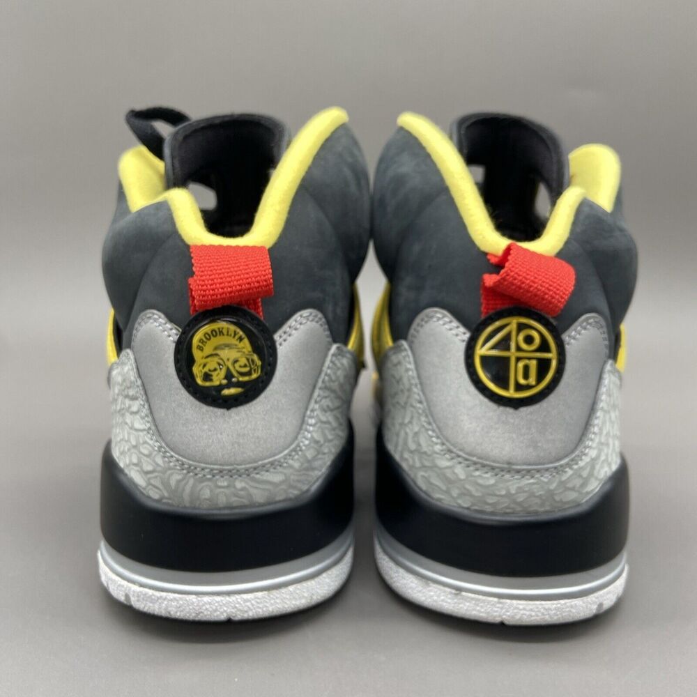 Nike Jordan Spizike Sz 12 Mens Shoe Metallic Silver Wolf Grey Yellow 315371-050 - Picture 6 of 13